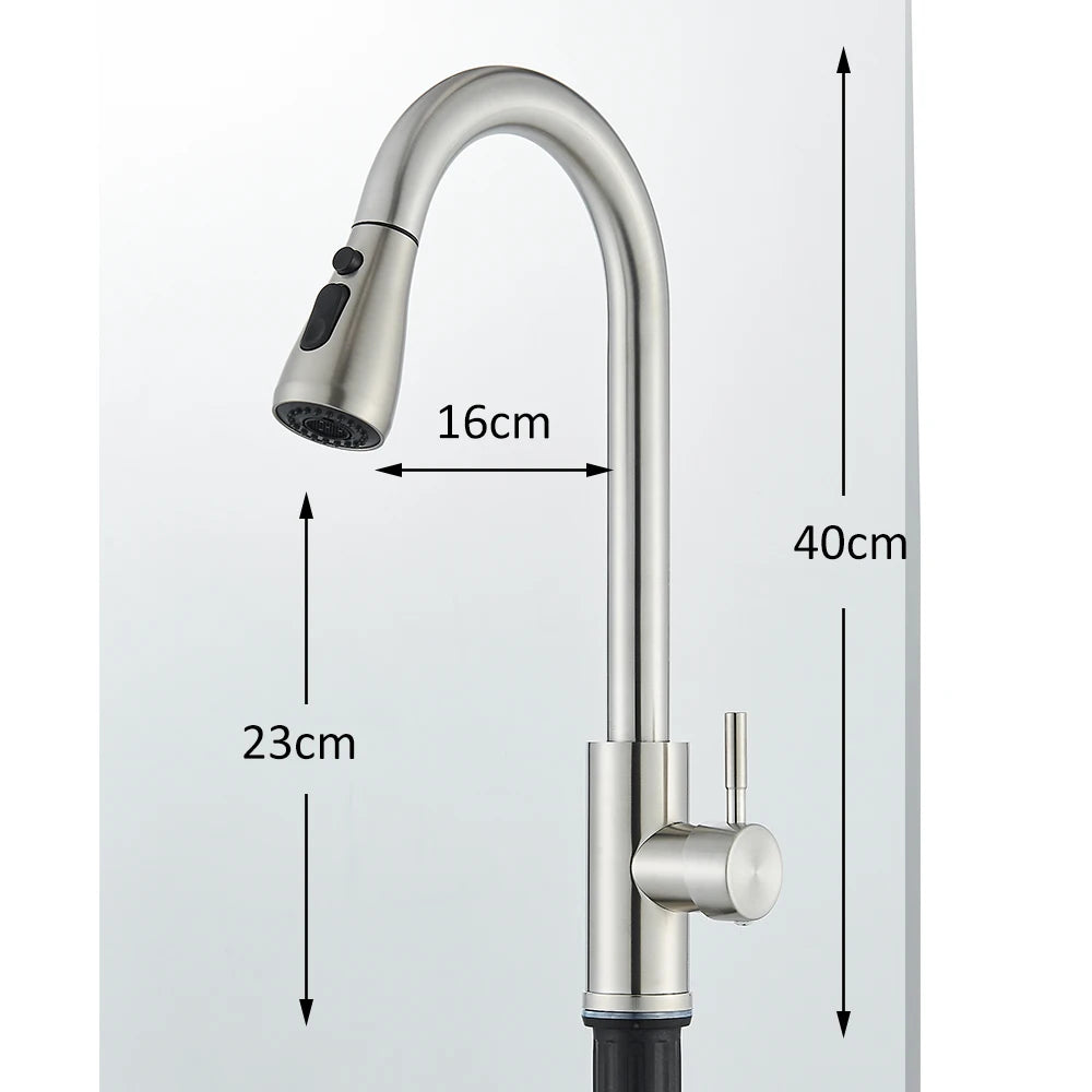 Kitchen Faucet Brushed Nickel Pull-out Sprayer
