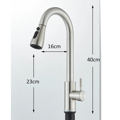 Kitchen Faucet Brushed Nickel Pull-out Sprayer