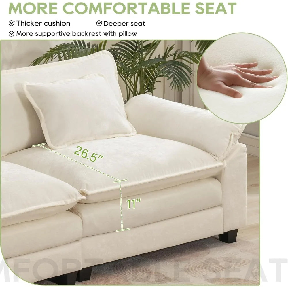 120" Modular Sectional Sofa, with Ottoman