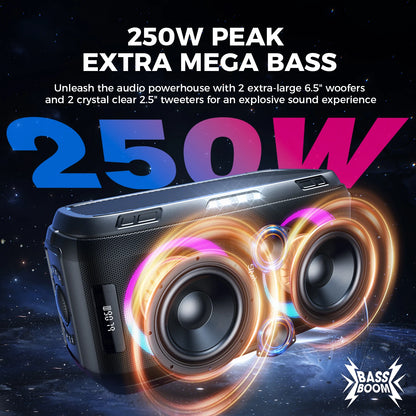 250W PEAK Large Bluetooth Speaker Massive 120dB/12
