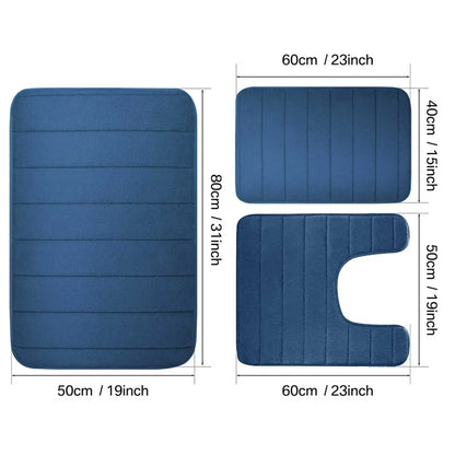 3-pc- Super Water Absorption Non-Slip Floor Rug