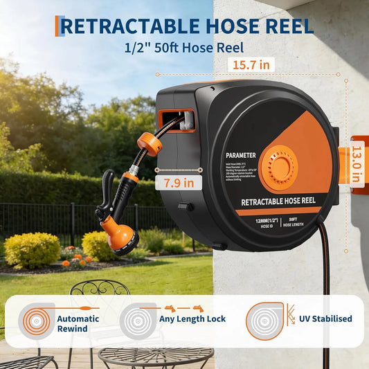 Retractable Wall Mounted Heavy Duty Garden Hose