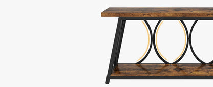 70.9 inch Long Console Table with 2 Tier Storage Shelf