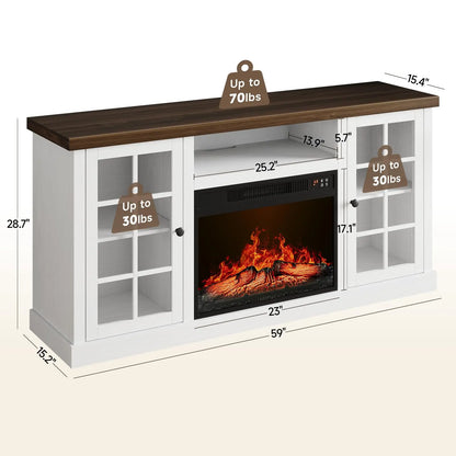 59-Inch TV Stand with 23-Inch Electric Fireplace
