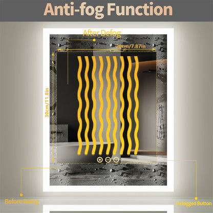 LED Bathroom Mirror for Vanity Dimmable 3 Colors Anti-Fog