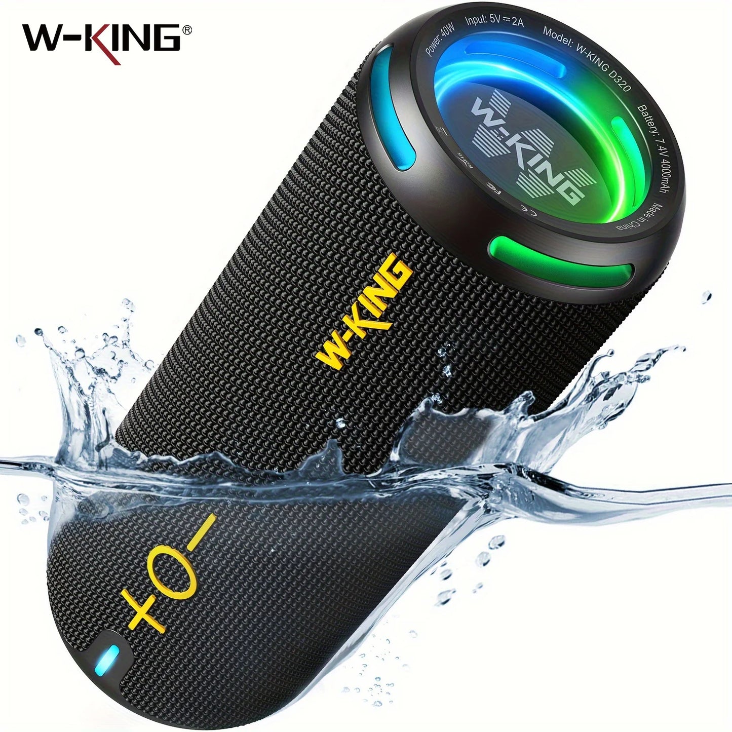 40W Portable Speaker, IP67 Waterproof High-Quality Audio
