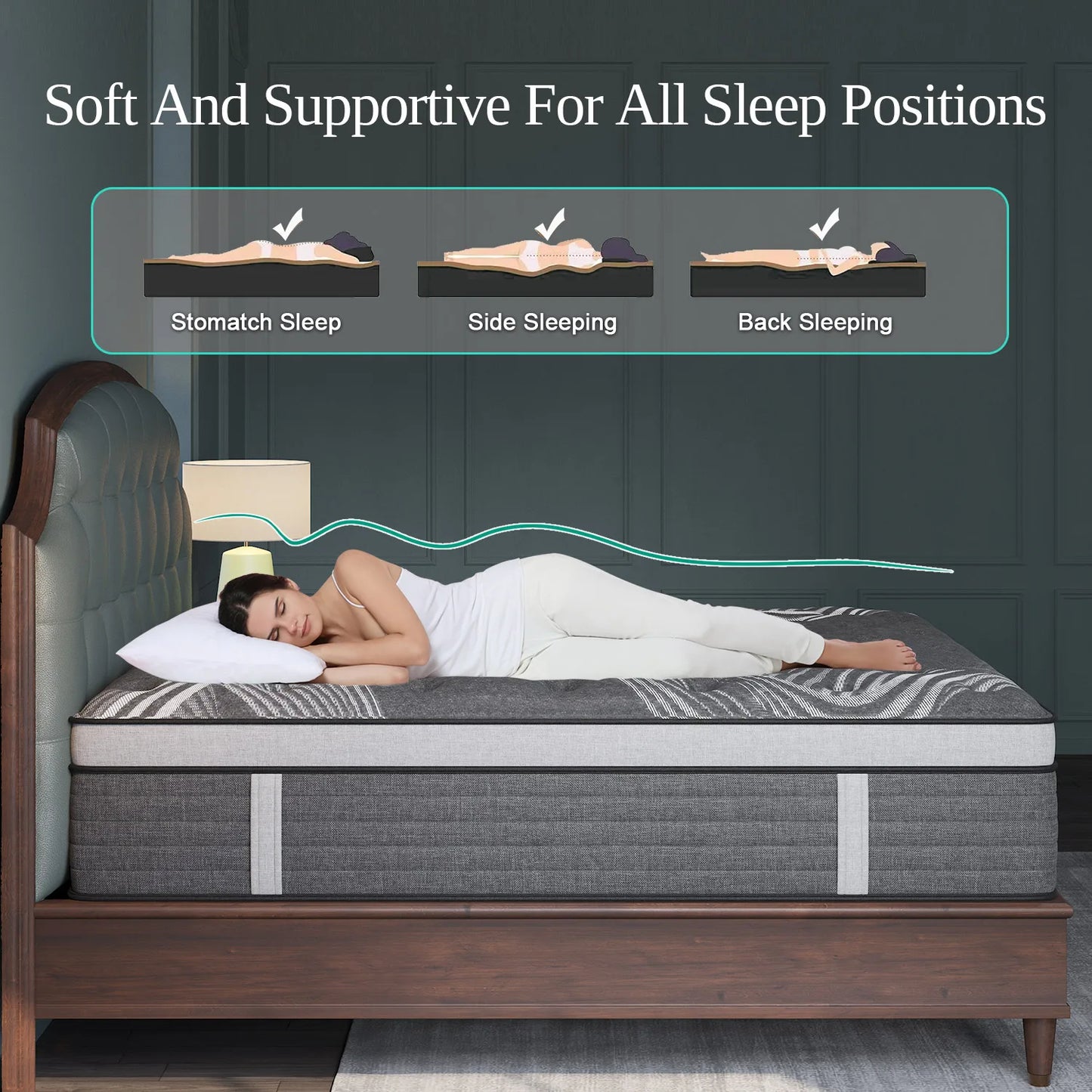 12"14" Gel Memory Foam Hybrid Pocket Spring Mattress