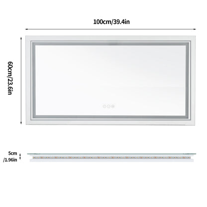40x24 Inch LED Mirror with Front Light and Backlit