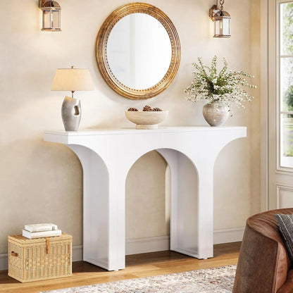 47-Inch Modern Black Console Table for Entryway
