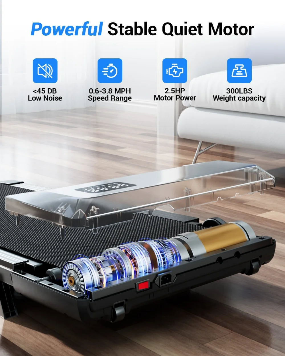 Foldable 6% Slope Under Desk Treadmills