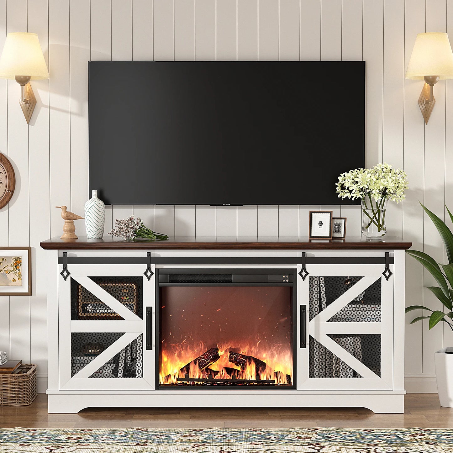 TV Stand for TVs up to 60’’ with Fireplace