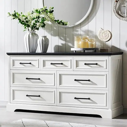 7 Drawer Drawers for Bedroom with Large Metal Handles