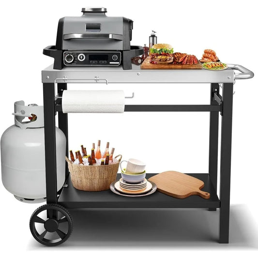 Outdoor Grill Stand Cart for Ninja Woodfire & Blackstone Griddle