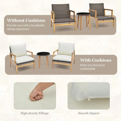 3-Piece Wicker Patio Furniture Set