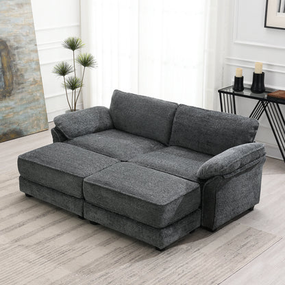 4 Seat Upholstered Sleeper Corner Couch bed set