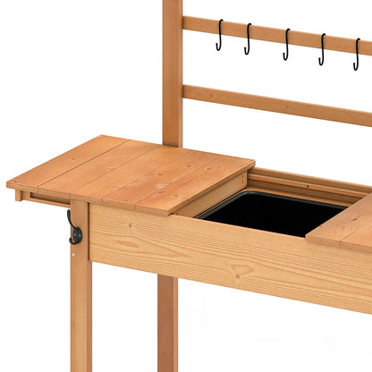 Solid Woodwork Potting Bench Outdoor Garden Workstation Table