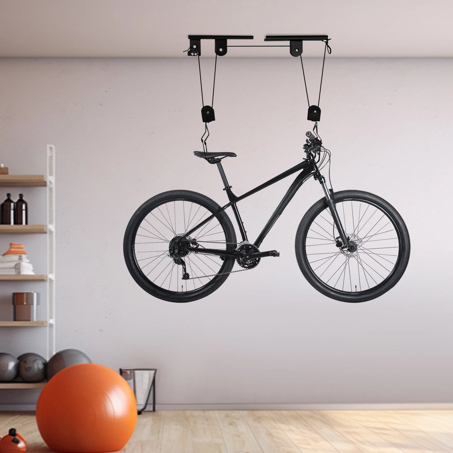 Wall Suspension Display Rack, Bicycle Storage Elevator.