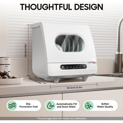 Portable 5 Wash Programs Countertop Dishwasher