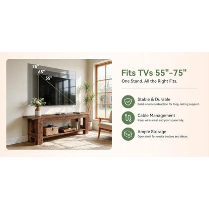 Solid Wood TV Stand for TVs up to 75''