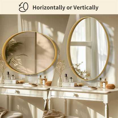 Brushed Gold Mirror with Metal Frame