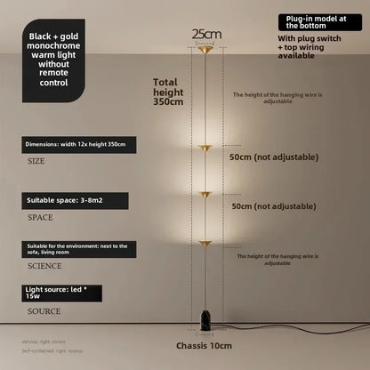 3 Head Hallway Background Wall Floor Lamp