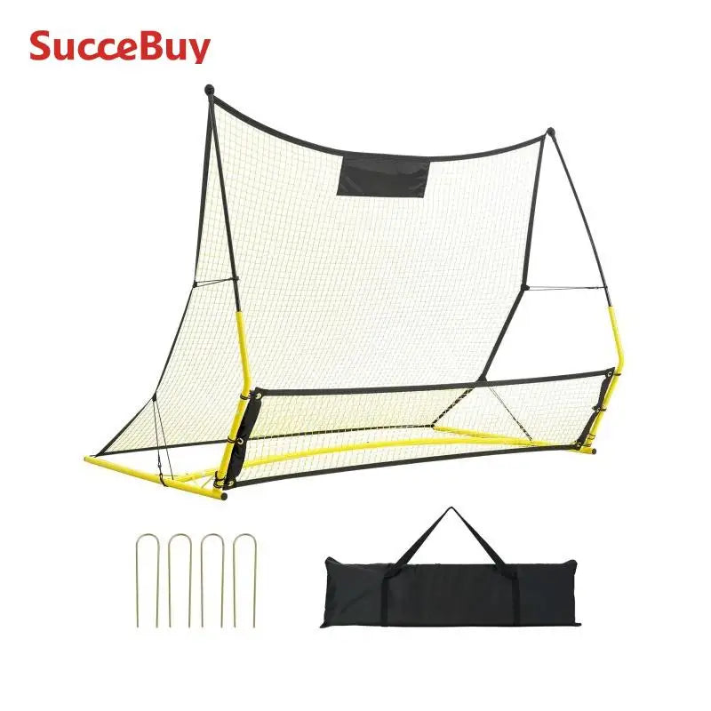 2 IN 1 Soccer Trainer Rebounder Net for Team Training