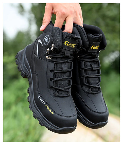 High Top Safety Shoes Men Steel Toe Work boots