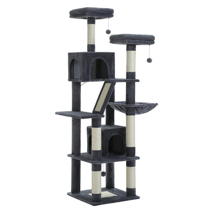 Multi-Level Plush Cat Condo with Scratching Posts