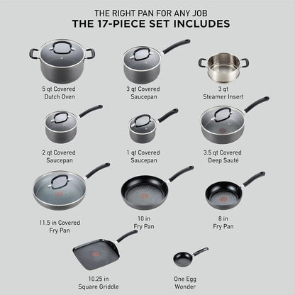 17 Piece Ultimate Hard Anodized Nonstick Cookware Set