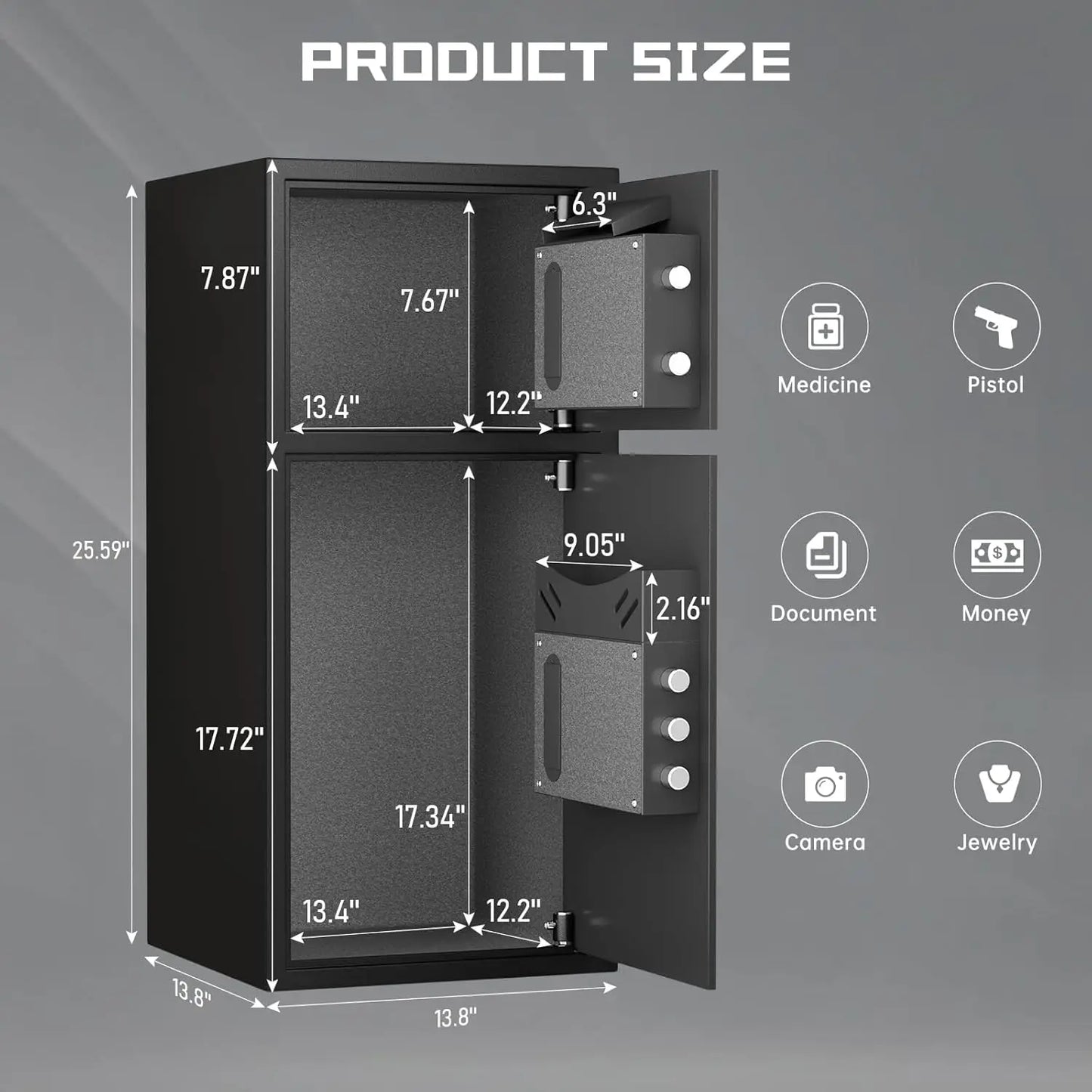 Heavy Duty Large Safe with Dual Alarm System