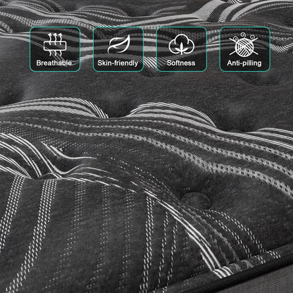 12"14" Gel Memory Foam Hybrid Pocket Spring Mattress