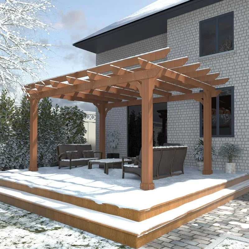 10x12 FT Cedar Pergola with Flat Roof