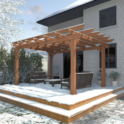 10x12 FT Cedar Pergola with Flat Roof