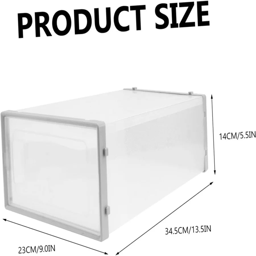 12-Pack Transparent Plastic Stackable Shoe Storage Boxes