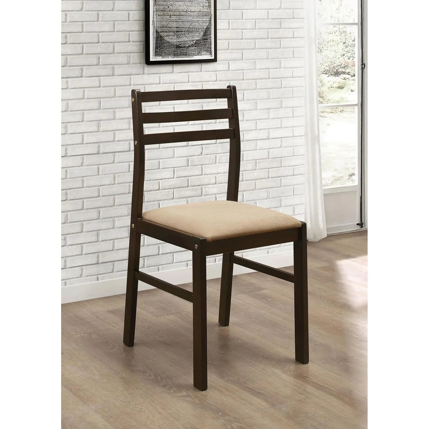 Cappuccino and Tan 3-Piece Drop Leaf Dining Set