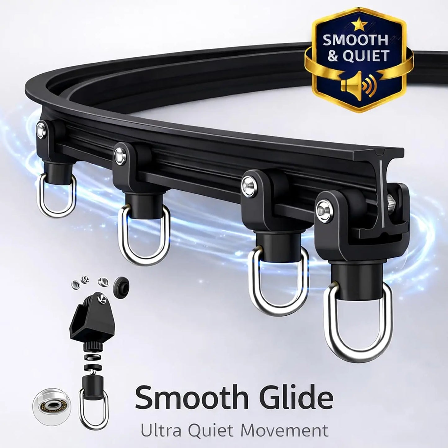 Blackout Room Divider Curtain Set with Ceiling Track