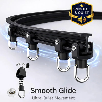 Blackout Room Divider Curtain Set with Ceiling Track