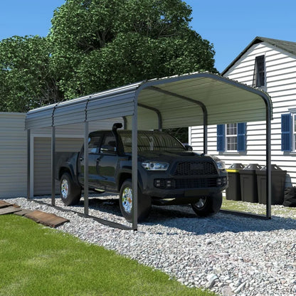 10' x 15' Heavy Duty Metal Carport Kit with Metal Roof