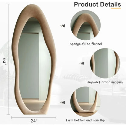 63x24 inch full-length mirror, irregular wave mirror