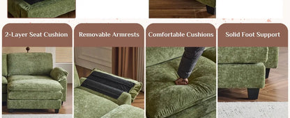Beautiful Modern Sofa with Ottoman and Slipcover