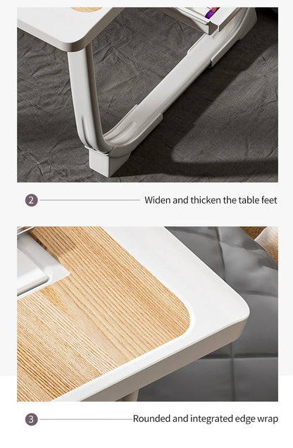 Foldable laptop desk with sturdy desk drawers