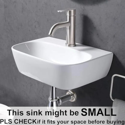 16"x11" Small Wall Mounted Bathroom Sink
