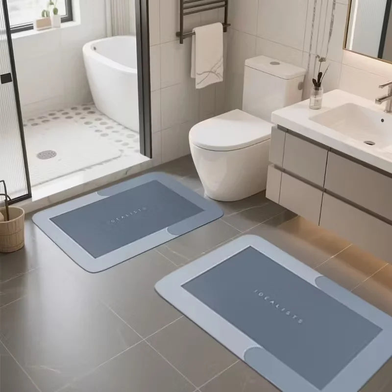 Super absorbent diatomaceous earth bathmat