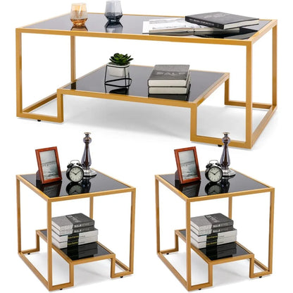 Simple Modern Glass 3-Piece Table Set