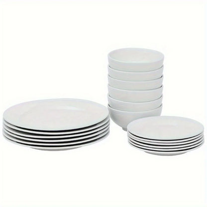 18-Piece Dinnerware Set Round Dinner Plates Dish Service For 6