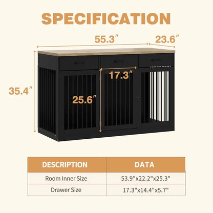 55.3" Indoor Heavy Duty Dog Kennel