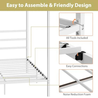 Canopy Bed Frame with Heavy Duty Support Slats
