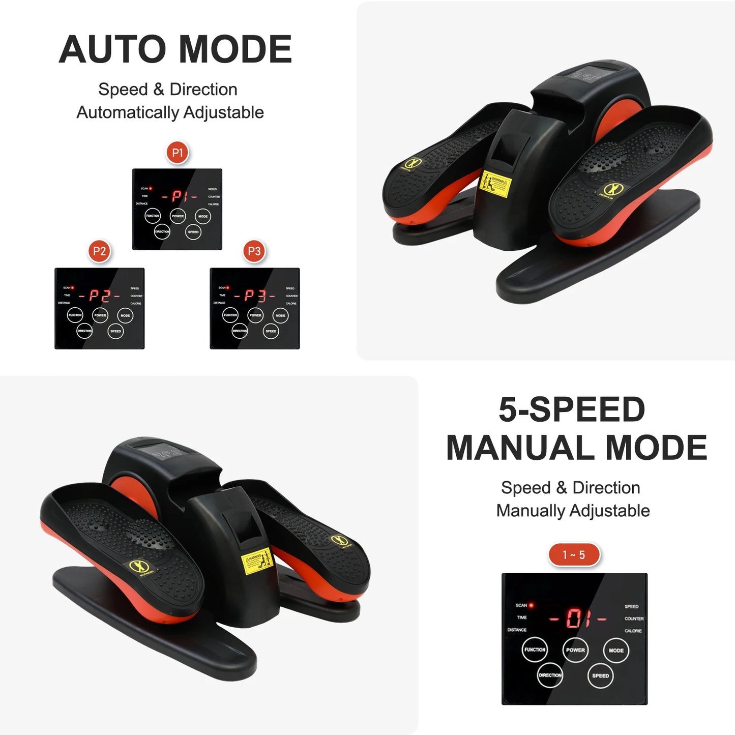 Under-Desk Elliptical Exerciser Pedal with Remote Control