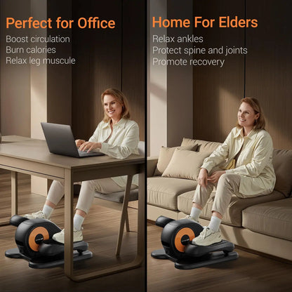 Quiet Portable Under Desk Elliptical for Seniors Compact Training Machine