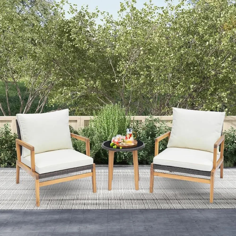 3-Piece Wicker Patio Furniture Set